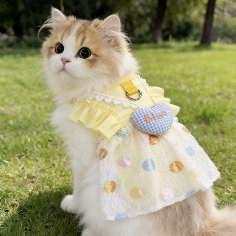 Vestido de Corazones para Gatos y Perros pequeños