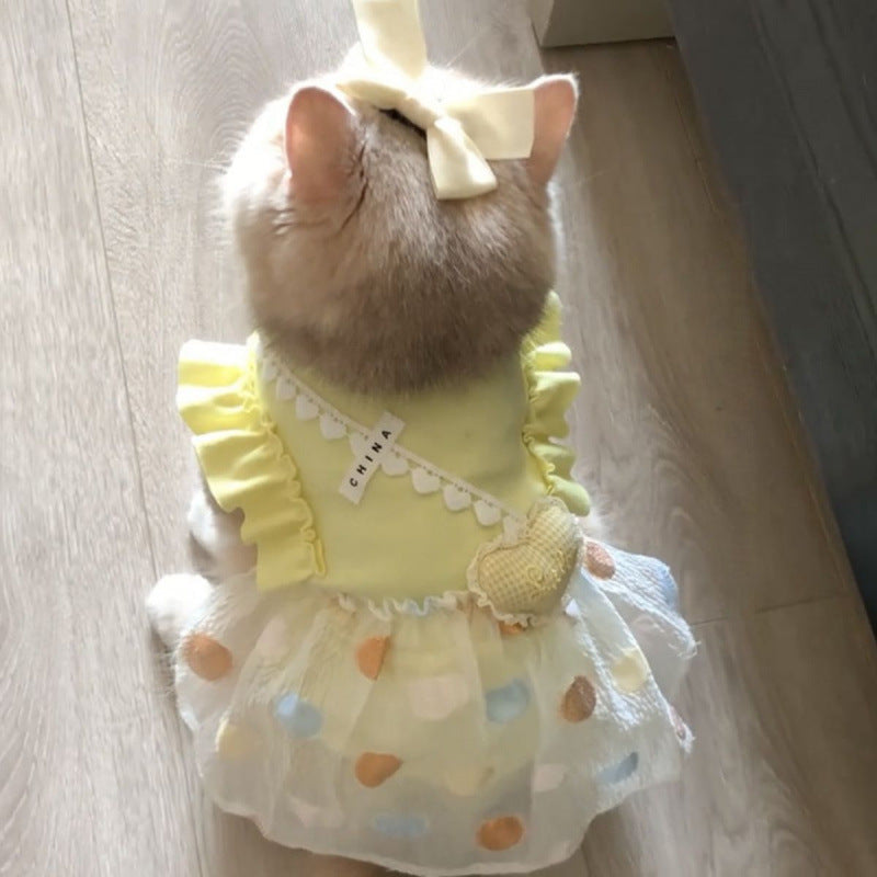 Vestido de Corazones para Gatos y Perros pequeños
