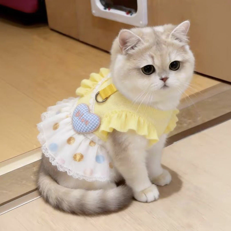 Vestido de Corazones para Gatos y Perros pequeños